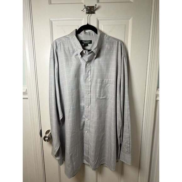 Brooks Brothers Country Club Men’s Blue Windowpane Check Dress Shirt Size XXL - Picture 4 of 12